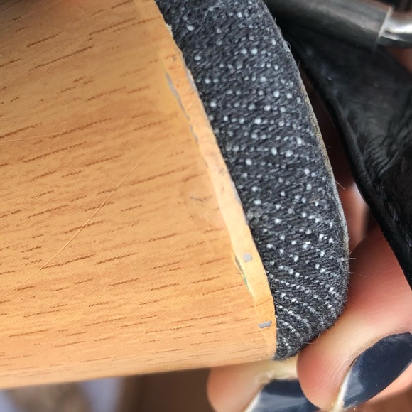 Lucky 🍀 Brand open toed faux-wooden heeled platforms - Picture 10 of 15